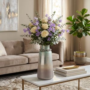 LUCASWICK SILVER GLASS VASE 17 (IN) 10