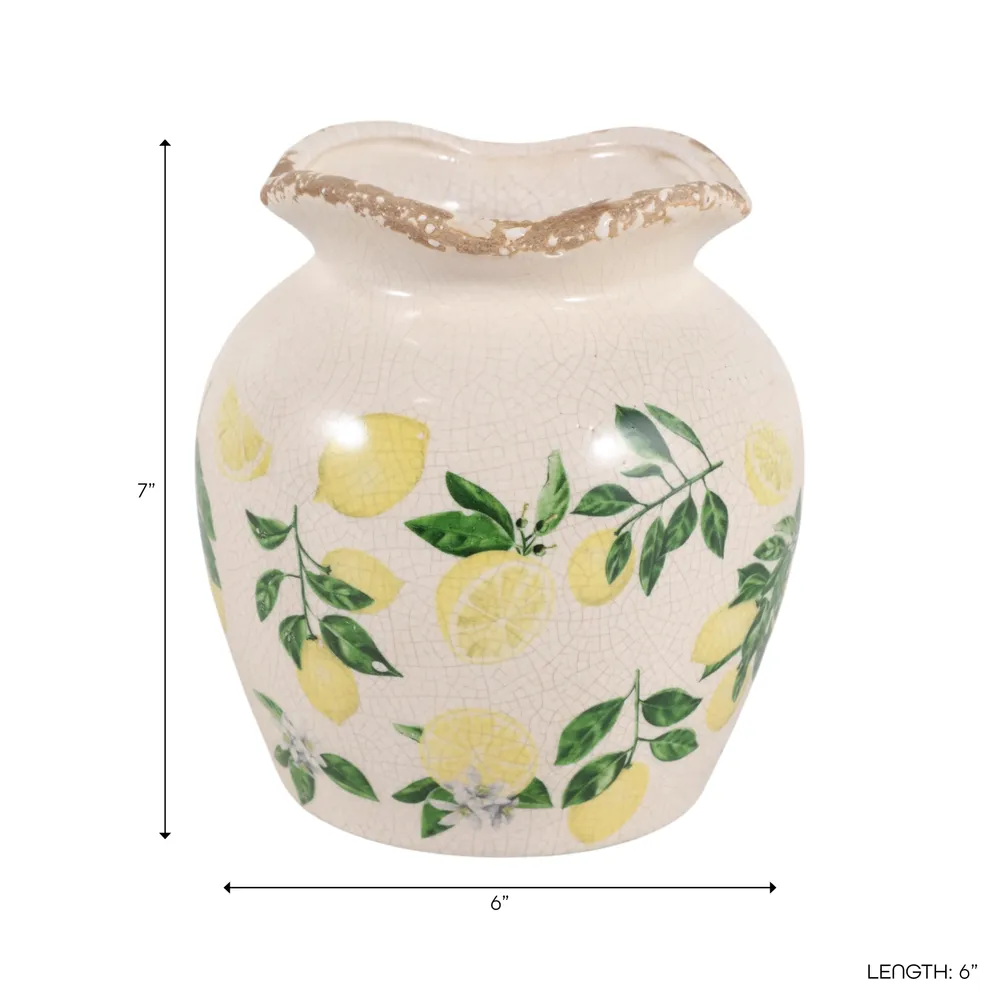 ROSEOAK YELLOW VASE 7 (IN)