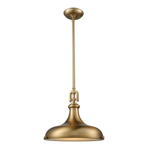 Rutherford 15'' Wide 1-Light Pendant - Satin Brass 1