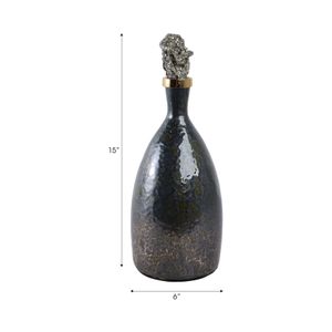 FARLEYDALE BLACK GLASS VASE 15 (IN) 8
