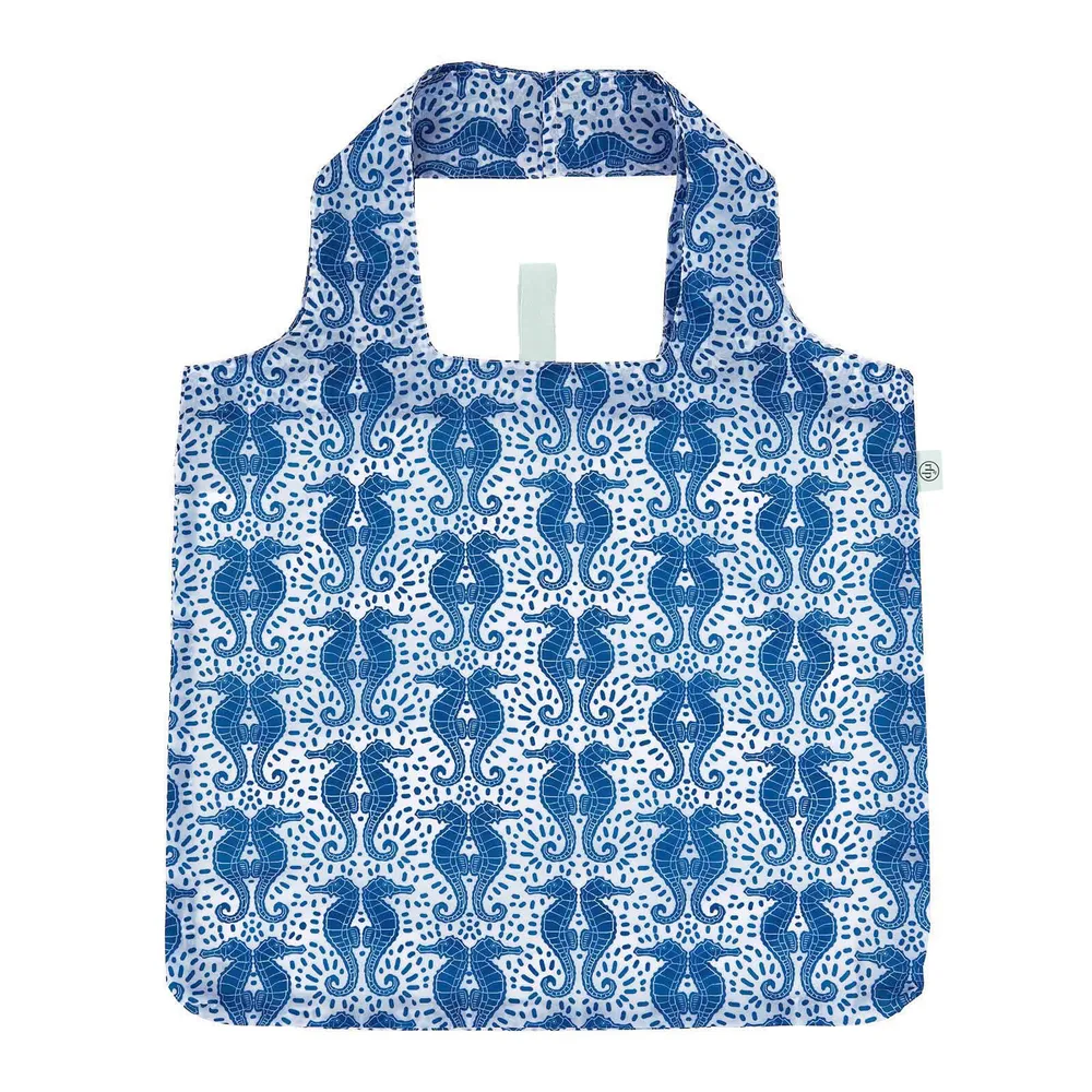 Seahorses blu Reusable Shopping Bag