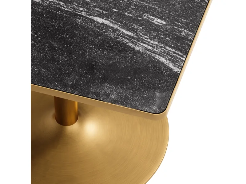 Caliza Dining Table Black & Gold 6