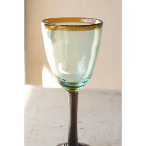 Amber Rim Wine Glass 3