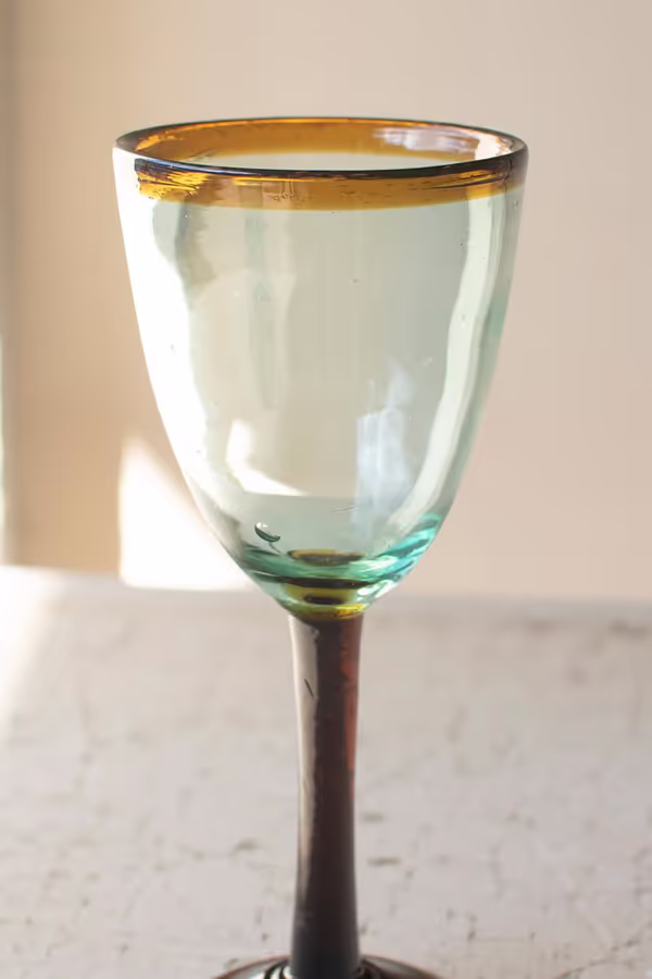 Amber Rim Wine Glass