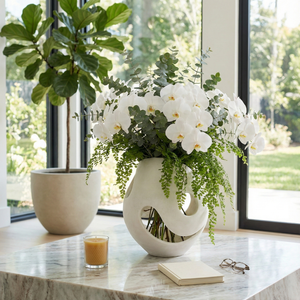 GIBSONCLIFF WHITE VASE 14 (IN) 11