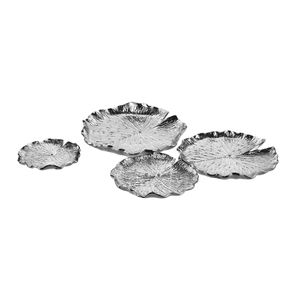 Lilypad Dimensional Wall Art - Set of 4 Silver 8