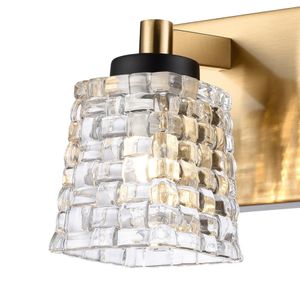 Candace 12'' Wide 2-Light Vanity Light - Satin Brass with Matte Black 4
