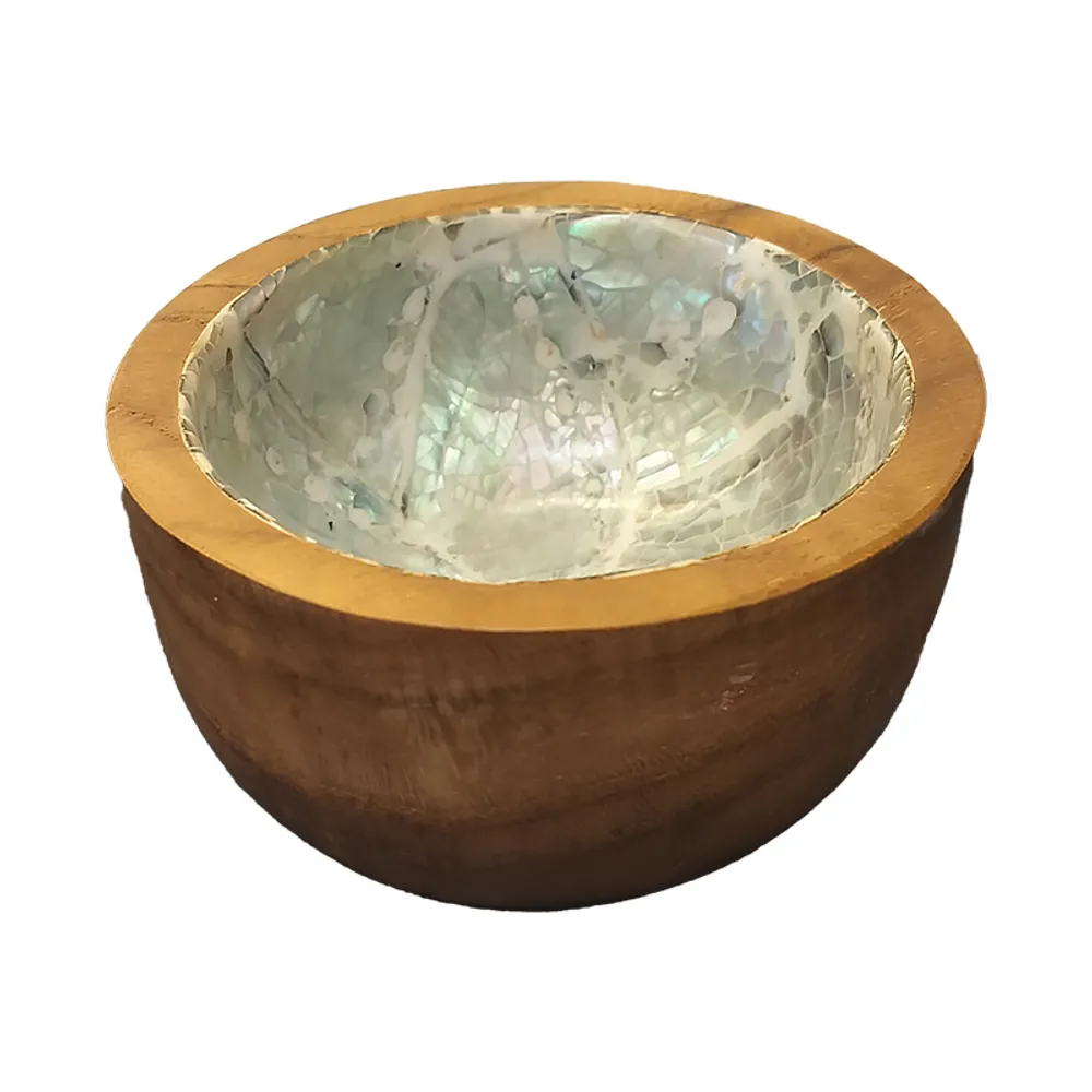 3" WHITE-SILVER CAPIZ BOWL