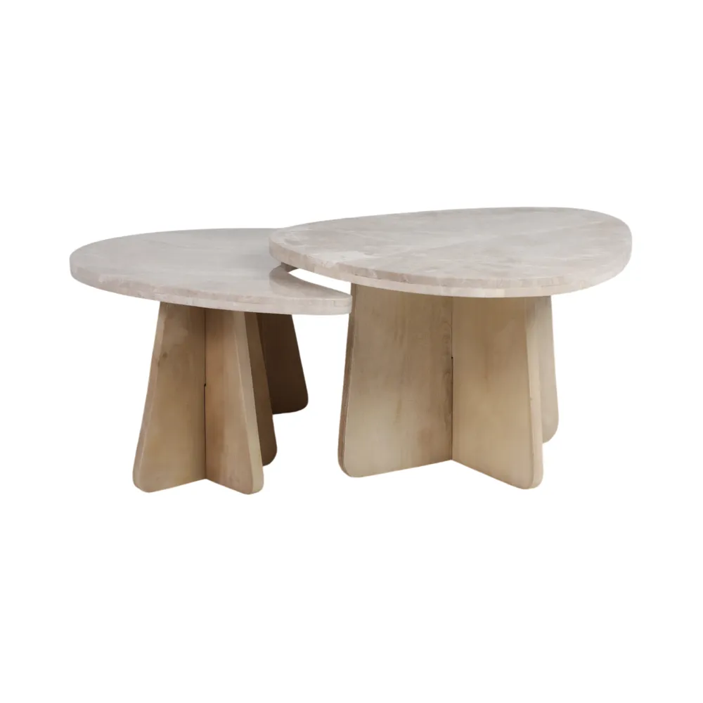 RIDER SET OF 2 BROWN COFFEE TABLES 18 (IN)