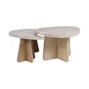 RIDER SET OF 2 BROWN COFFEE TABLES 18 (IN) 5