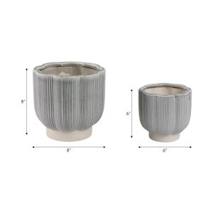CARVERVALE SET OF 2 BLUE PLANTER 8 (IN) 9