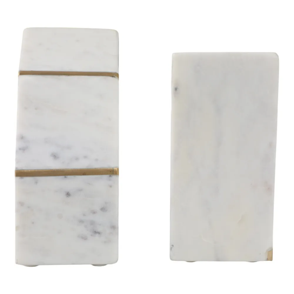 ORTONFORD SET OF 2 WHITE BOOKENDS 6 (IN)