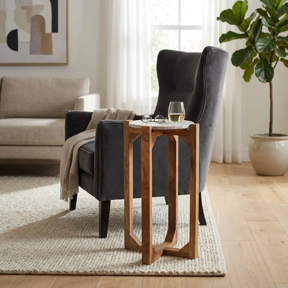 ELWYNOAK IVORY ACCENT TABLE 24 (IN)