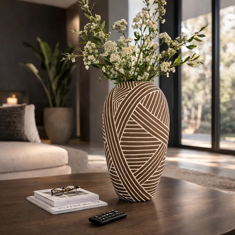 DEANVALE BROWN VASE 22 (IN)