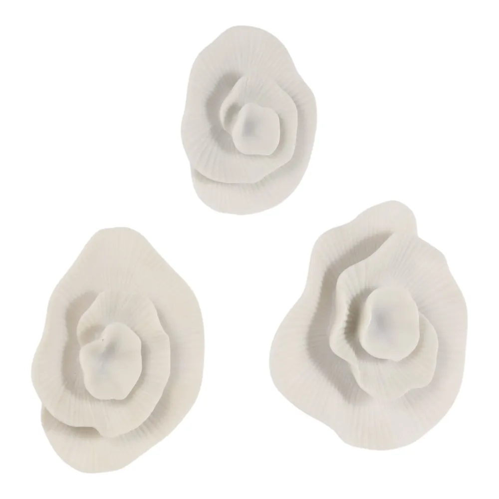 FRAZIERLAKE SET OF 3 WHITE WALL SCULPTURES 13 (IN)