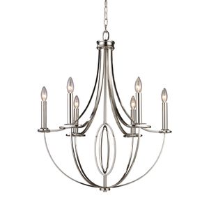 Dione 25'' Wide 6-Light Chandelier - Polished Nickel 1