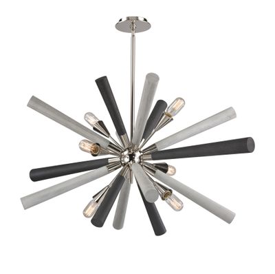 Solara 44″ Wide 6-Light Chandelier - Polished Nickel