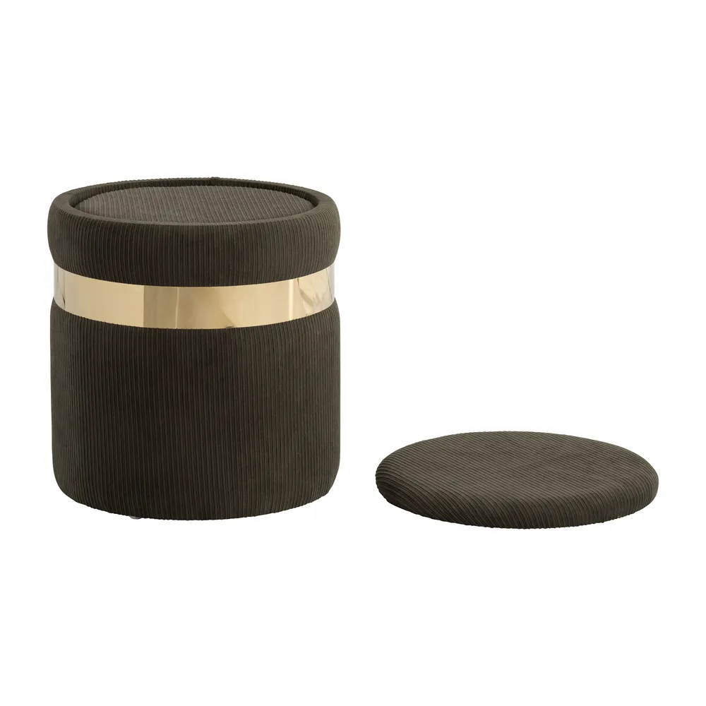 GORDENRIDGE SET OF 2 GREEN OTTOMANS 18 (IN)