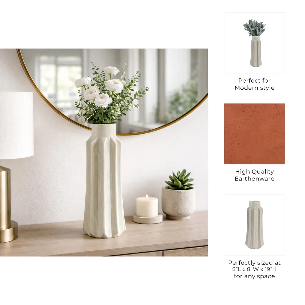 BAKERHAVEN TAUPE VASE 19 (IN)