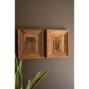 Set of 2 Repurposed Framed Wood Block Stamps 4
