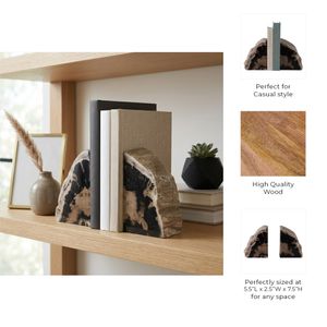 HANSONLEY SET OF 2 BLACK BOOKENDS 8 (IN) 9