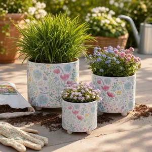 CALTONCROSS SET OF 3 BLUE PLANTER 11 (IN) 10