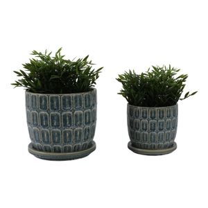 LEONAHAM SET OF 2 BLUE PLANTER 7 (IN) 3