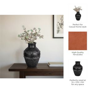 ROSEBEACH BLACK VASE 16 (IN) 10