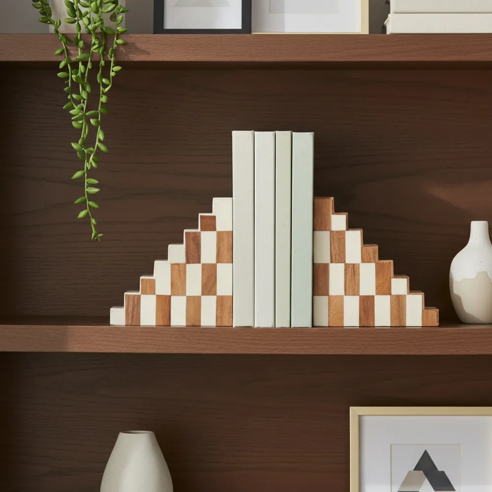 KIRAGROVE SET OF 2 IVORY BOOKENDS 6 (IN)