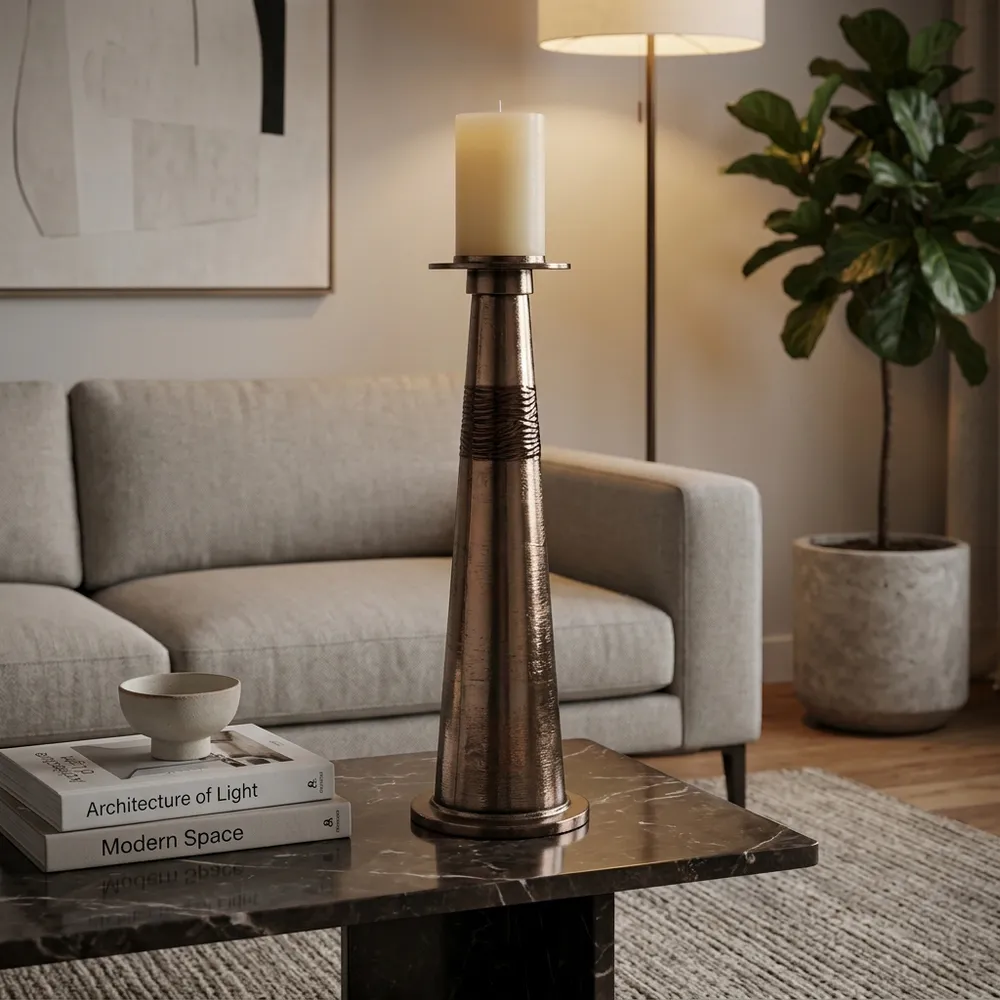 BRUNOGATE BRONZE CANDLE HOLDER 24 (IN)