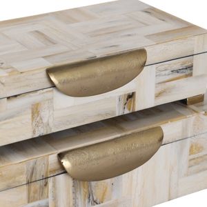 CLAXTONWORTH SET OF 2 TAN BOXES 5 (IN) 7
