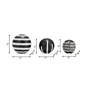 HARDYCROSS SET OF 3 BLACK ORBS 6 (IN) 10