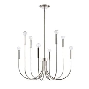 Ulla 28″ Wide 8-Light Chandelier - Polished Nickel 2