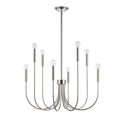 Ulla 28″ Wide 8-Light Chandelier - Polished Nickel