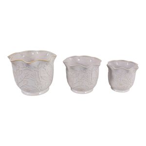 CLAYBROOK SET OF 3 IVORY PLANTER 9 (IN) 4