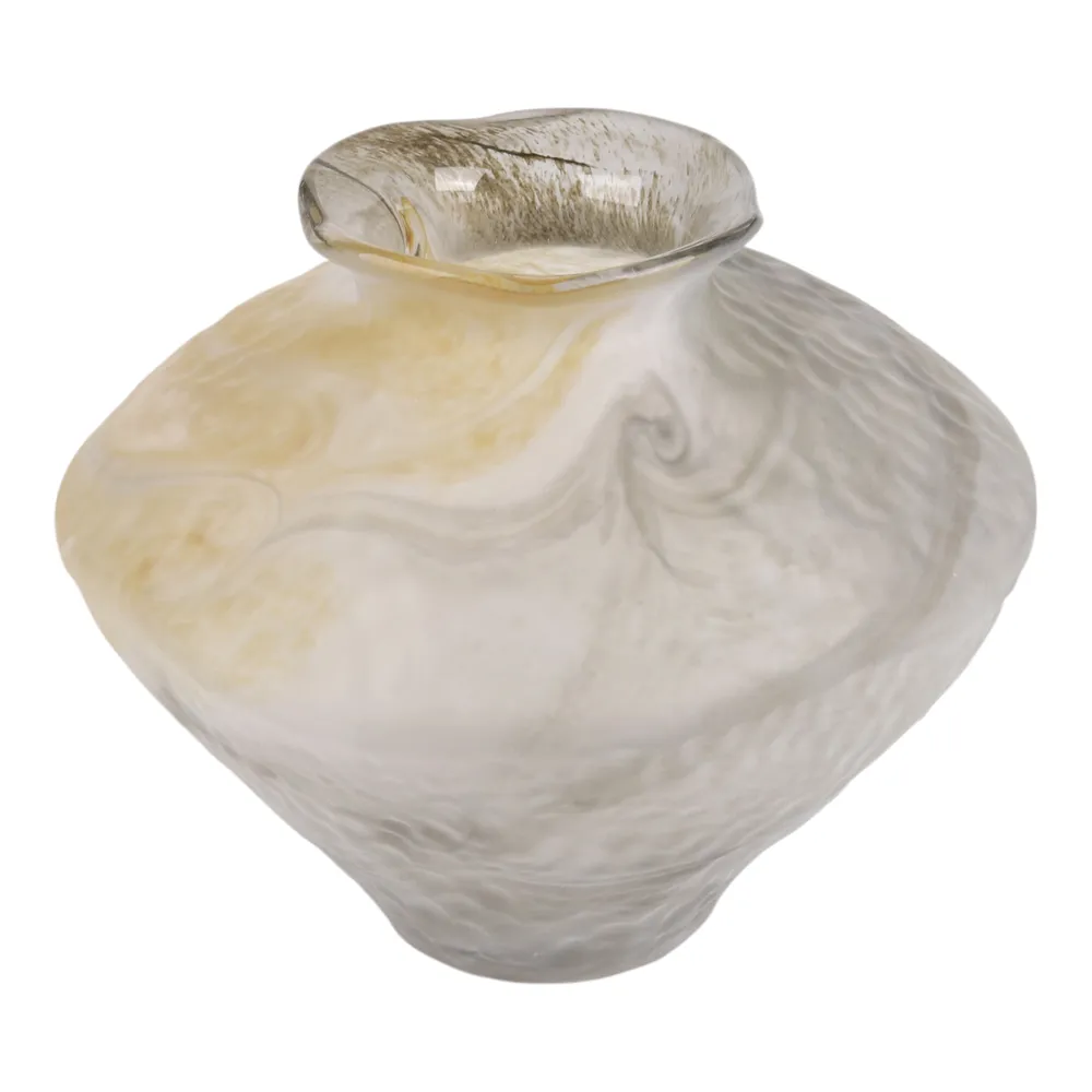 ROLANDCROSS IVORY GLASS VASE 10 (IN)