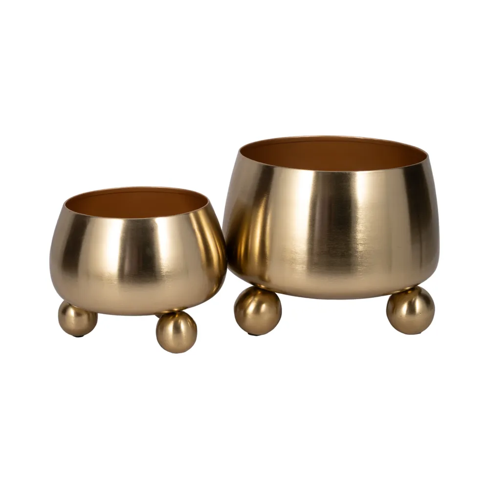 ALBAFIELD SET OF 2 GOLD PLANTER 9 (IN)