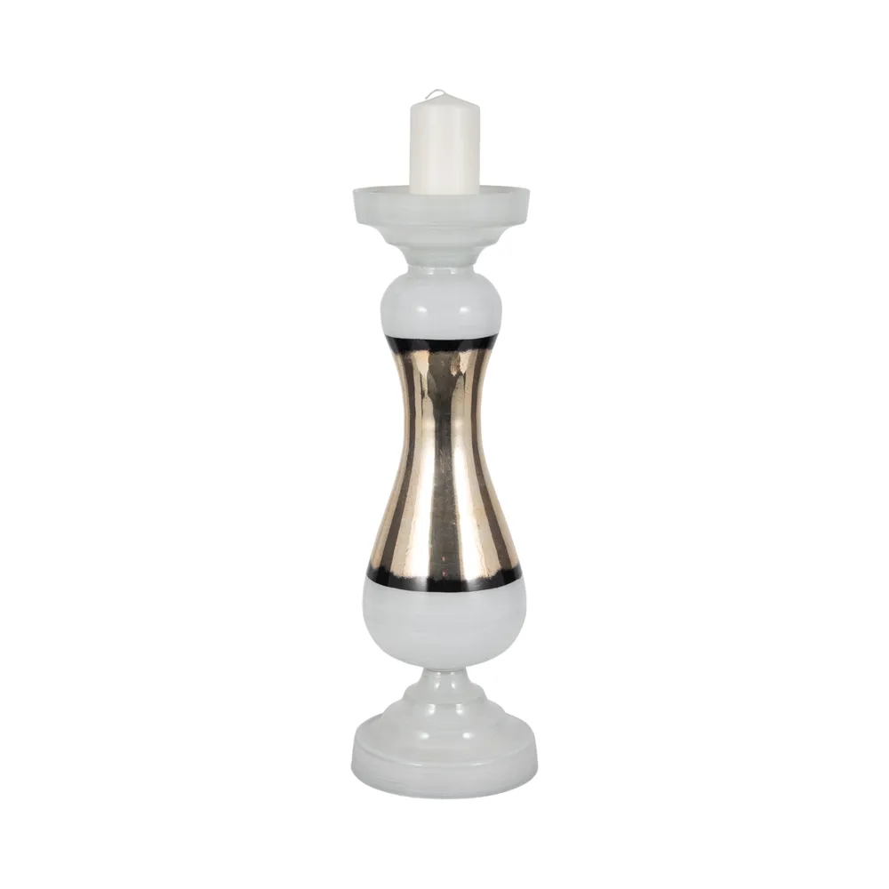 AIDENFIELD WHITE CANDLE HOLDER 26 (IN)