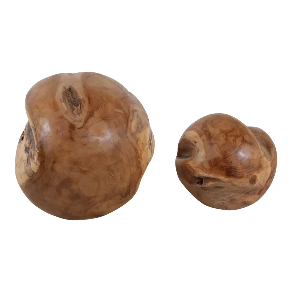 HEATHMOOR SET OF 2 BROWN ORBS 12 (IN)
