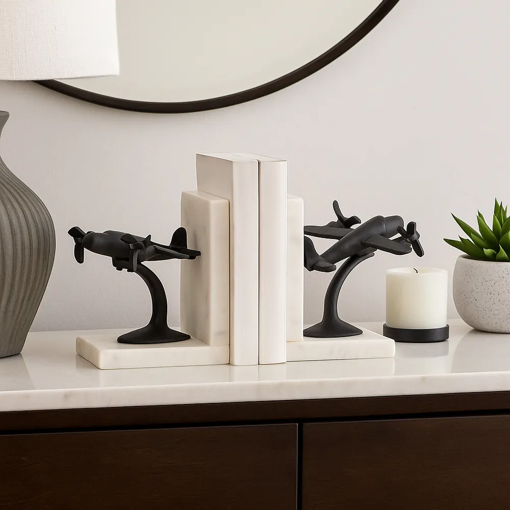 HOLDENFIELD SET OF 2 BLACK BOOKENDS 7 (IN)
