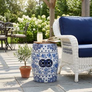 FLINTHAM BLUE GARDEN STOOL 18 (IN) 2