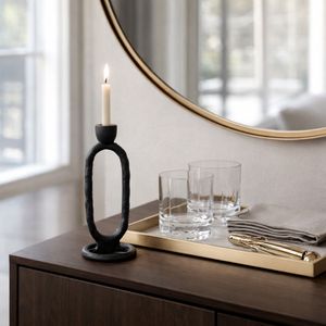 SHELTONRUN BLACK CANDLE HOLDER 8 (IN) 2