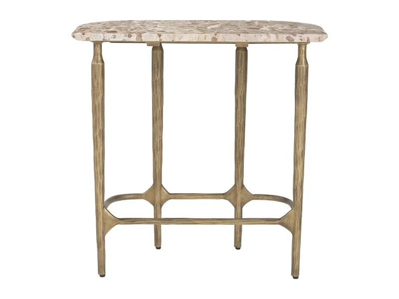 Rochester Side Table Beige & Brass 5