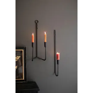 Forged-Iron Double Taper Wall Sconce 3