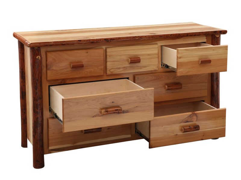 Hickory Log Seven Drawer Dresser - Slate - Premium Line 3