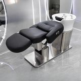 High End Barber Shop Shampoo Chairs Dedicated Electric Lifting Hair Salon Shampoo Chairs Massage Cadeira Salon Furniture QF50SC 1