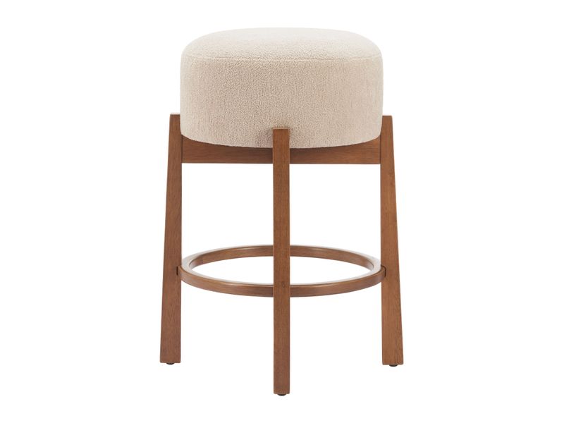 Nade Counter Stool Beige & Walnut 3