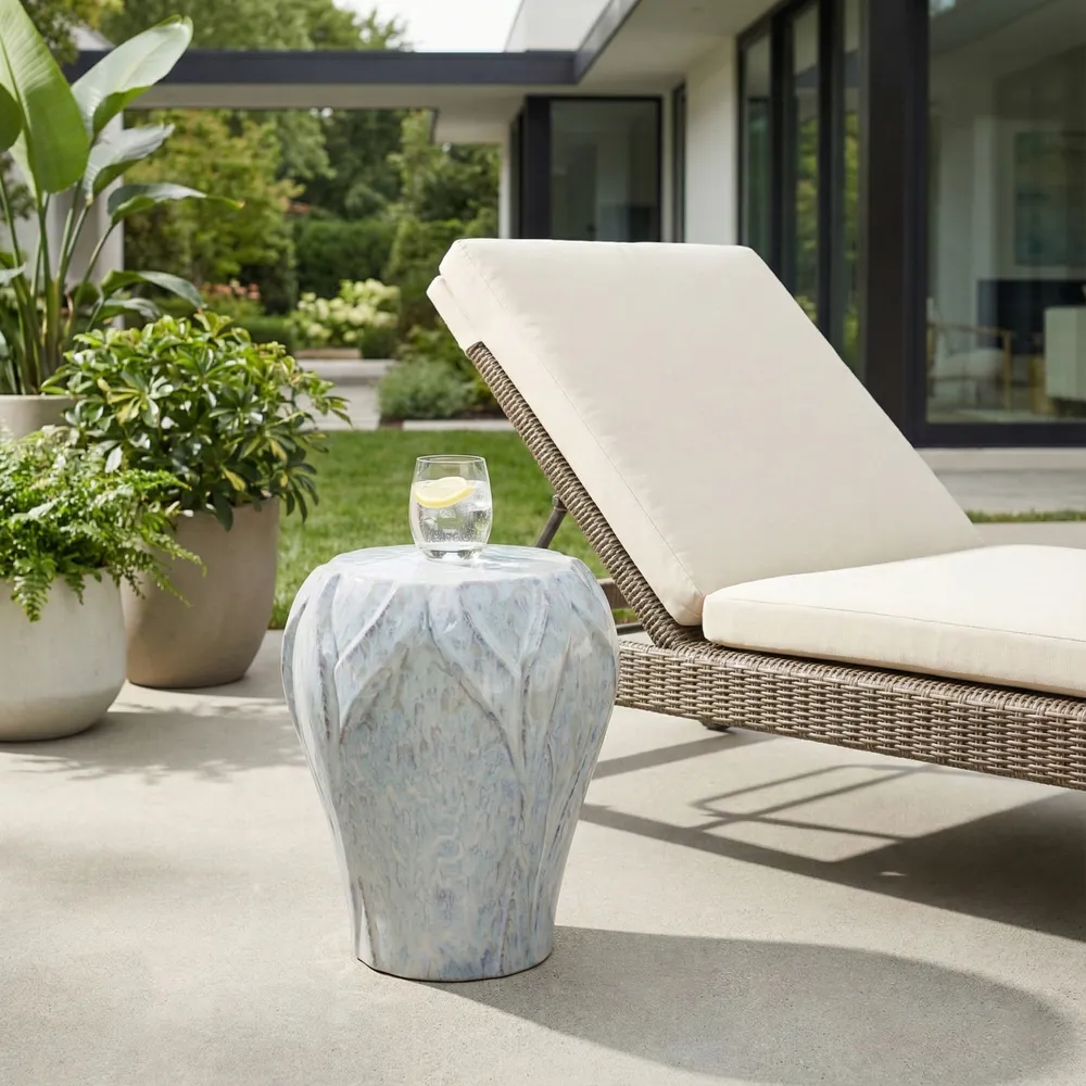 JASPERRUN IVORY GARDEN STOOL 18 (IN)