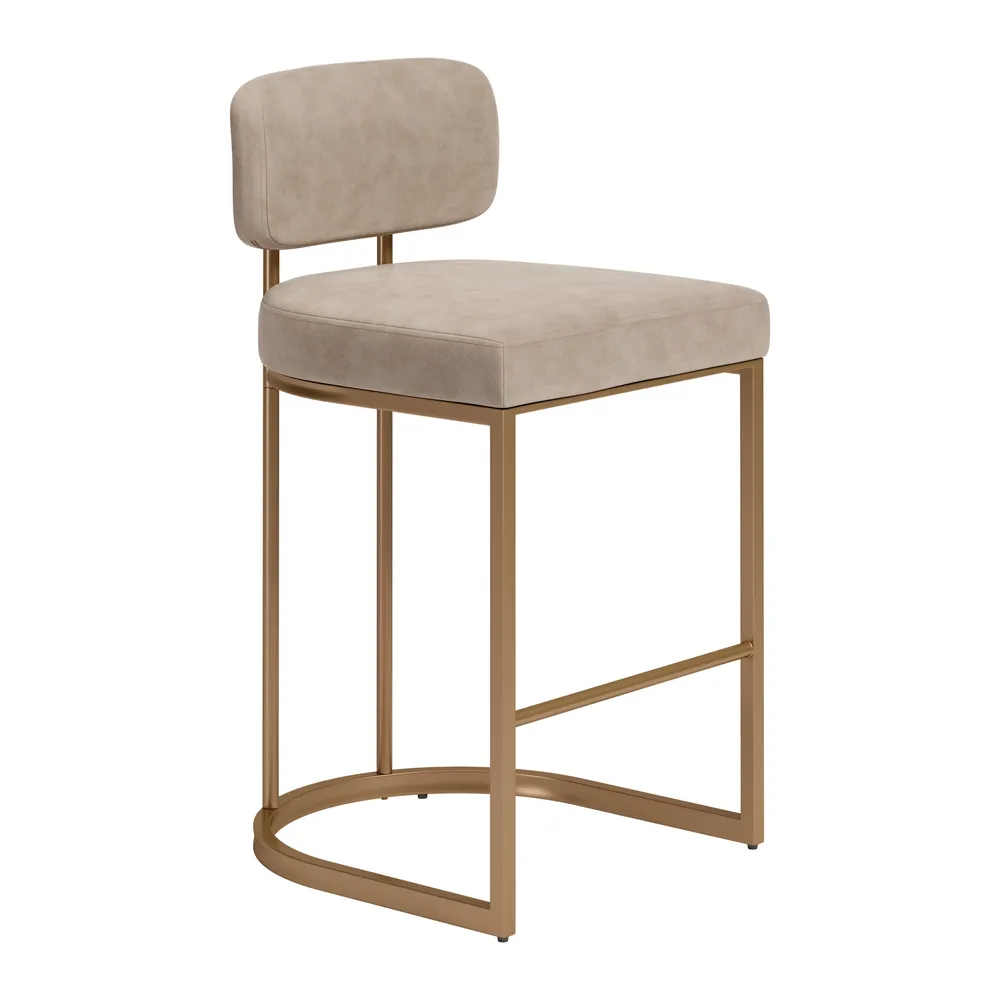Velar Counter Stool Beige & Bronze