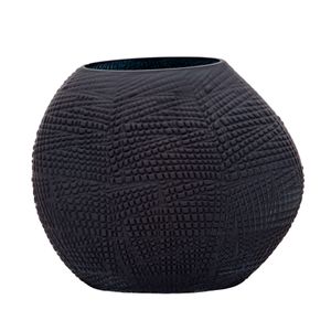 HELTONWELL BLACK GLASS VASE 10 (IN) 1